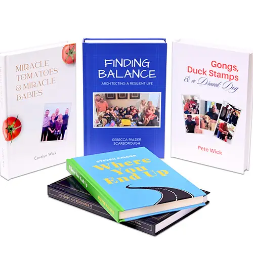 Collection of books shot on white background in studio